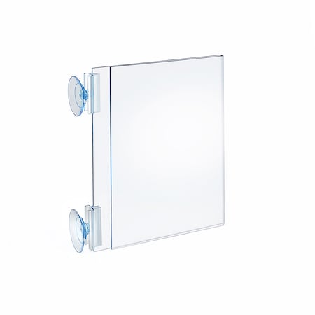 Azar Displays Two-Sided Acrylic Sign Holder W/ Suction Cup Grippers 5.5"x8.5", PK10 106684